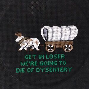 Ox and Covered Waggon (Inspired by The Oregon Trail) /  Cross Stitch / Completed
